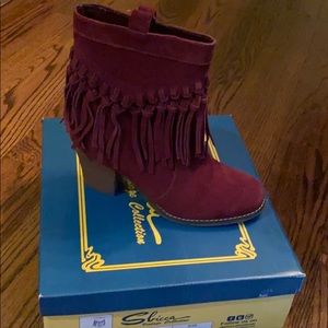 Sbicca wine suede bootie